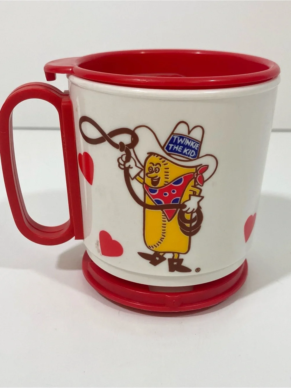 Vintage 80’s Hostess Twinkie The Kid Red & White Plastic Travel Mug